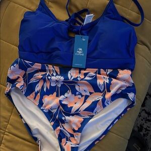 Cupshe Blue Floral Bikini Set
